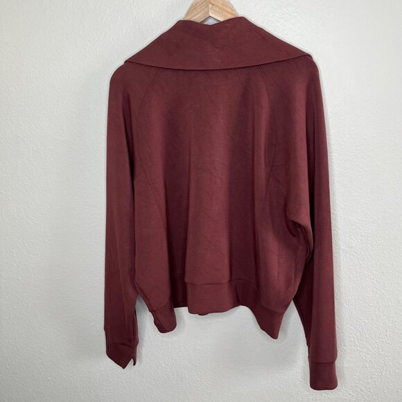 Spanx Womens 1X Half Zip Airessentials Brown Pull Over 50346r - Picture 6 of 13